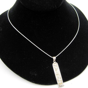 Sterling Silver Egyptian Cartouche Necklace Pendant Hieroglyphic Jewelry Robert