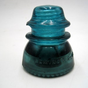Aqua (Blue/Green) Hemingray 42 Electrical Glass Insulator - Made in USA