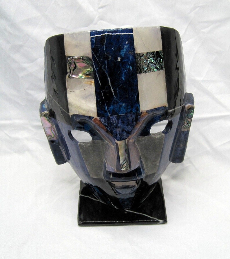 Aztec/mayan Burial Tribal Mask Hand Made Abalone Lapis Black Onyx ...