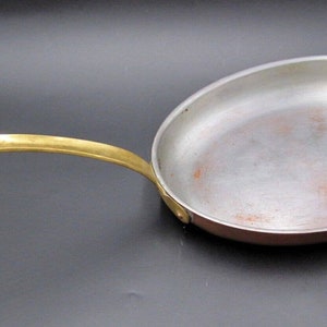 Copper Oval Fish Frying Sauté Pan Vintage Brass Handle TAGUS Portugal 12.5&quot;x9”