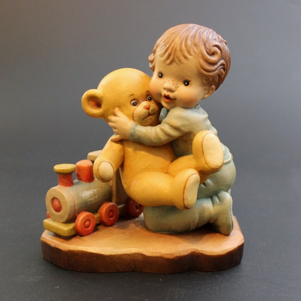 ANRI Vintage Sarah Kay Cuddles 6” Wood Carved Limited Edition 205/4000