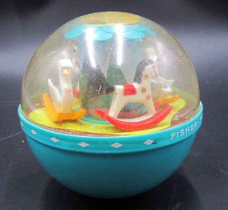 1966 Fisherprice Plastic Roly Poly Chime Ball Baby Toy 165 Etsy