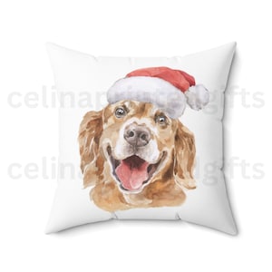 Golden Retriever Dog Square Pillow Case, Christmas dog, winter dog pillowcase, 4 sizes