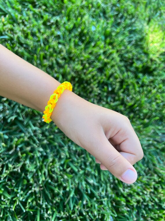 Yellow and Orange Bracelet ,loom Bracelet, Party Favors, Bulk