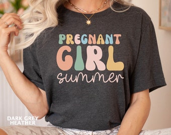 Pregnant Girl Summer Shirt, Mom to Be Shirt, Baby Announcement, Pregnancy Reveal, Baby Shower Gift, Funny Gift for New Mom, Summer Shirt