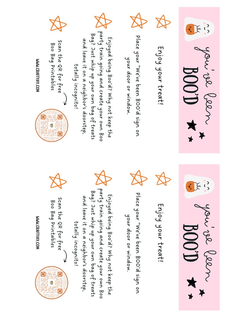 Halloween Boo Bag Printables Downloadable Tags Bundle Etsy