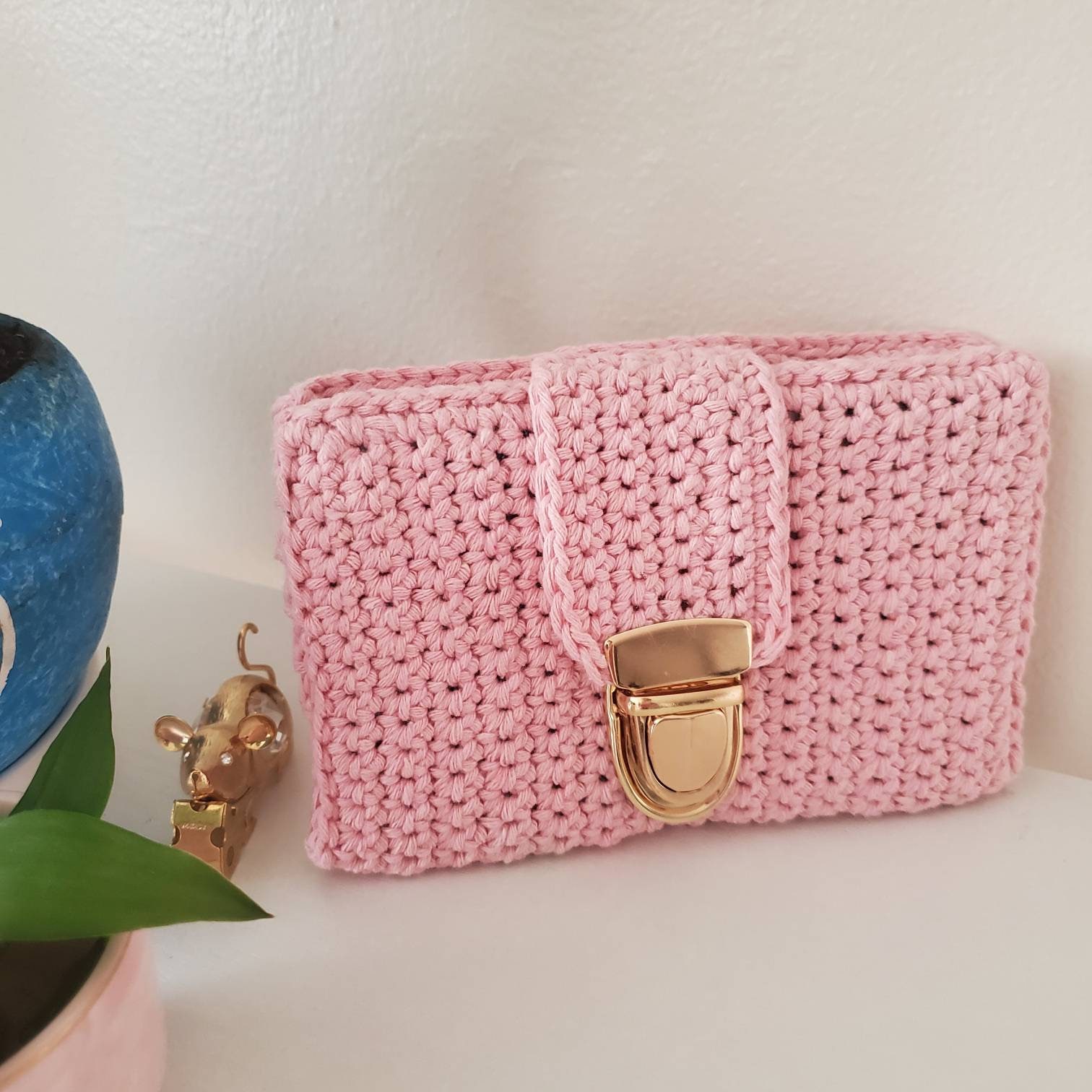 Handmade Woven Cotton Wallet, Cute Knitted Purse