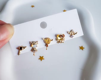 Cardcaptor Sakura Earrings| 18K Gold Plated Anime Studs