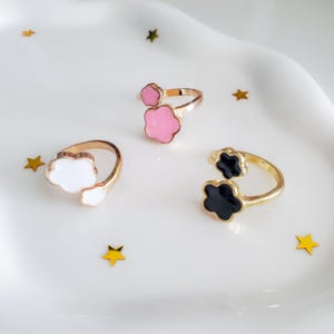 14K gold plated five leaf adjustable clover ring| Lucky leaf ring| Flower ring| Minimalist jewelry| Friendship jewelry| Best friend gift
