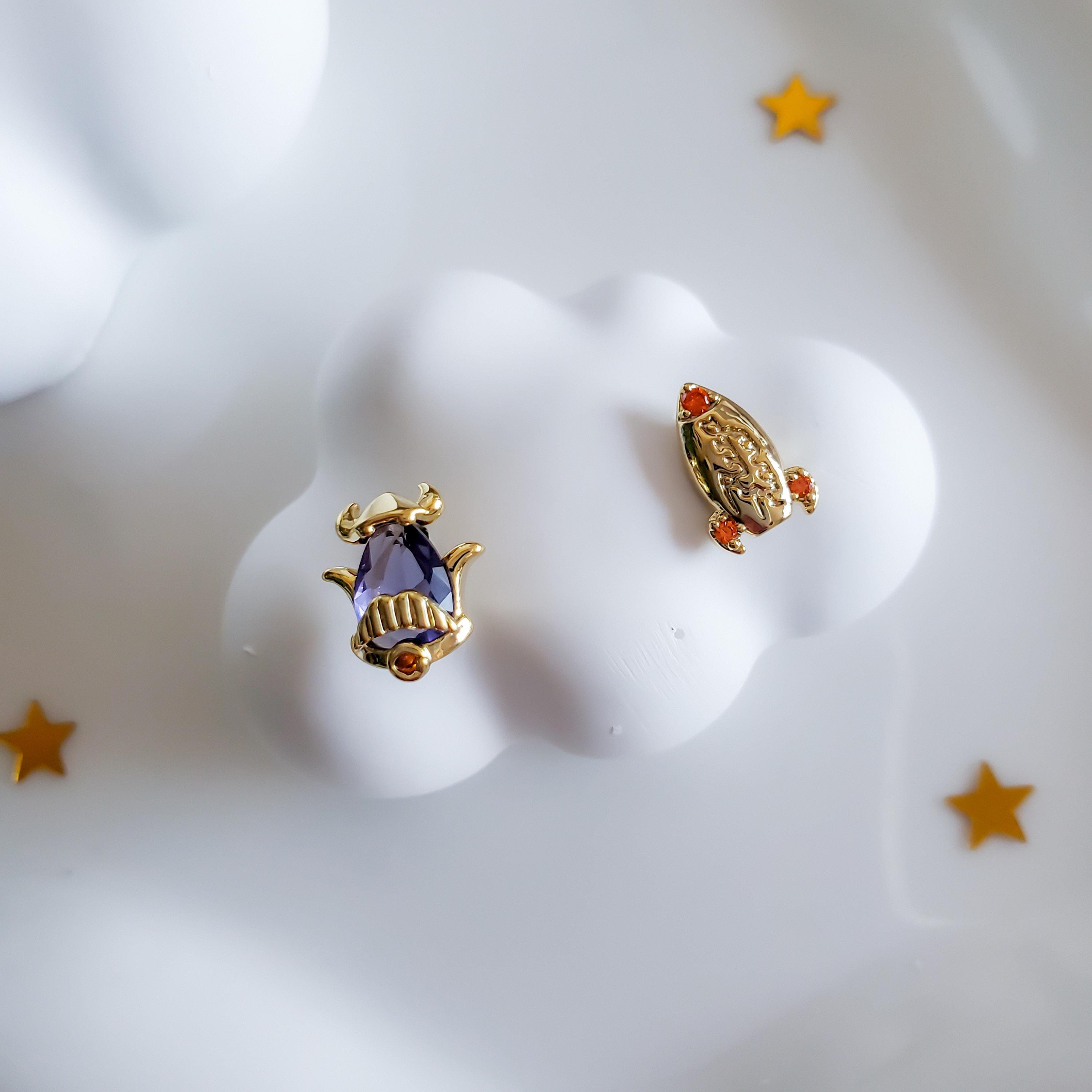Emperor Zurg earrings| Toy Story stud earrings| Disney world gold earrings| Tiny 18K gold plated earrings| Disney themed jewelry