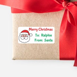 Personalized Christmas Gift Labels Stickers White - From Santa Custom - S302