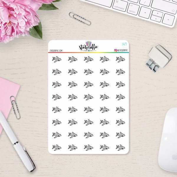 Clear Airplane / Flight Tracker Planner Stickers - S475