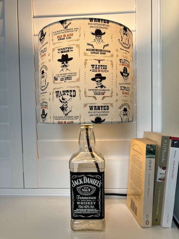 Jack Daniels Bottle Lamp: Upcycled Whiskey Decor With Wanted