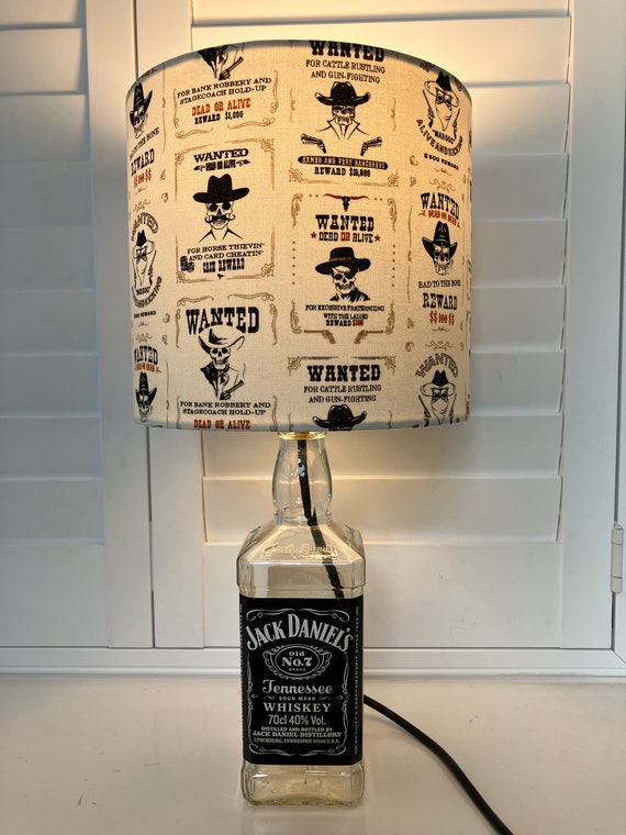 Jack Daniels Bottle Lamp: Upcycled Whiskey Decor With Wanted