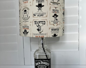 Jack Daniels Bottle Lamp: Upcycled Whiskey Decor With Wanted