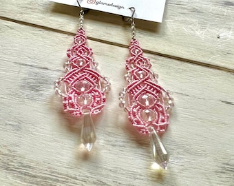 Ohrringe Micro Makramee Exklusiver handgefertigter Schmuck