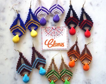 Exklusive handgefertigte Micro Makramee Ohrringe oder Ohrringe Schmuck