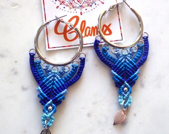 Ohrringe oder Ohrringe Micro Makramee Handgefertigter exklusiver Schmuck