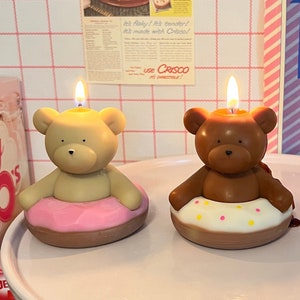 Donut Bear Candle | Customize Candles | Bear Decor | Bear Candle | Cool Candles | Decorative Candles | Scented Candle |