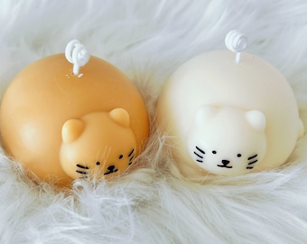 Chubby Cat Candle, Cat gift, Cat candle with a bell, Kitty candle, cat gifts, cat lover gifts, cat lover, gifts for cat lover, cat decor