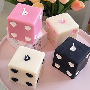 Heart Dice candle, dice decor, y2k decor, room decor,retro home decor, desk decor, pastel danish,aesthetic room, retro decor,