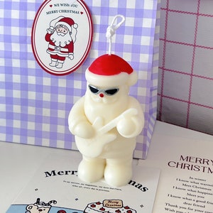 Rock n Roll Santa, Christmas Candle, Santa decor, christmas decor, christmas gift, holiday decor, shelf decor, decorative candle