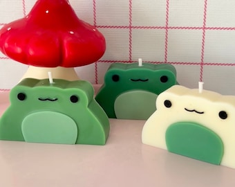 Frog candle, stocking stuffers, downtown decor, frog decor, aesthetic candle, frog girl, indie kids, frog gifts, desk decor, frog and toad