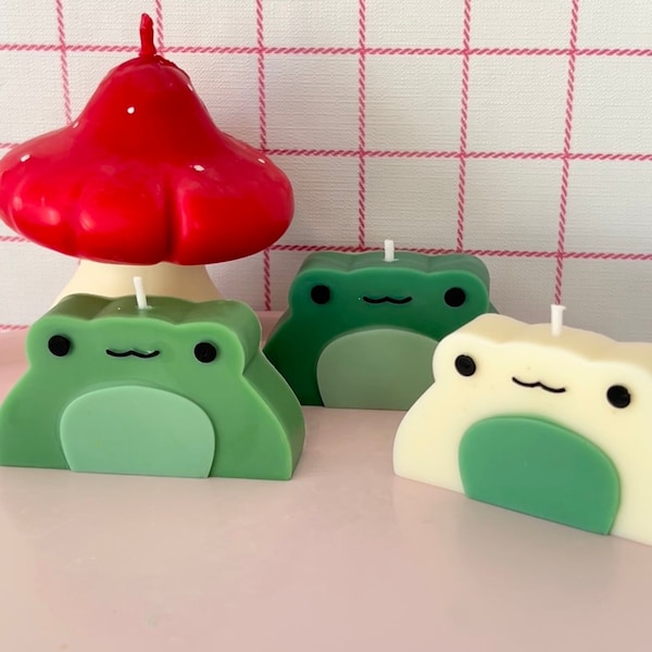 Frog candle, stocking stuffers, downtown decor, frog decor, aesthetic candle, frog girl, indie kids, frog gifts, desk decor, frog and toad