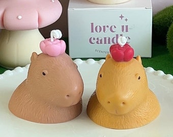 Capybara Candle, capybara decor, capybara gifts. cottagecore aesthetic, fairycore, animal decor, forest decor, room decor, trendy candle