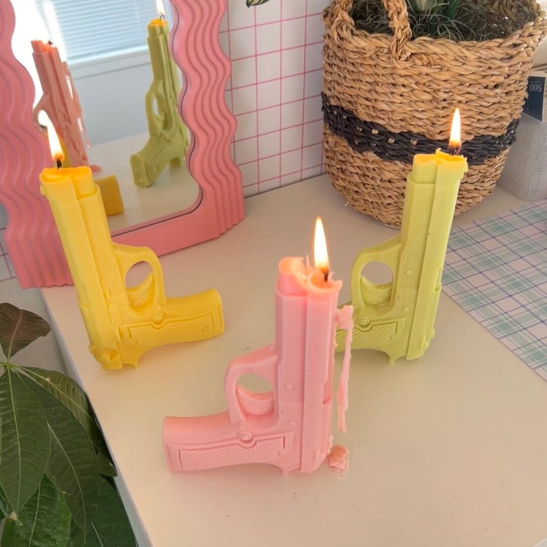 Gun Candle Pistol Candle Y2k Decor Room Decor Anime Gifts Etsy
