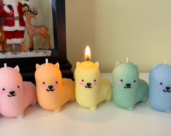 llama candle, lama candle, llama art, llama gift, aesthetic home decor, room decor, lama gifts, animal candle, indie kids room decor