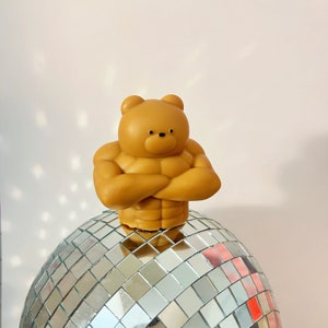 Swol Bear candle, buff bear candle, workout candle, gift for gym rats, gift for him, gym rats gift, funny candle image 6