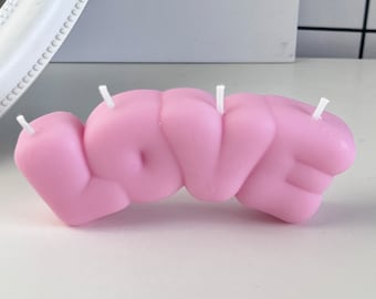 LOVE Candle, y2k decor, room decor,retro home decor, desk decor, pastel danish,aesthetic room, retro decor,