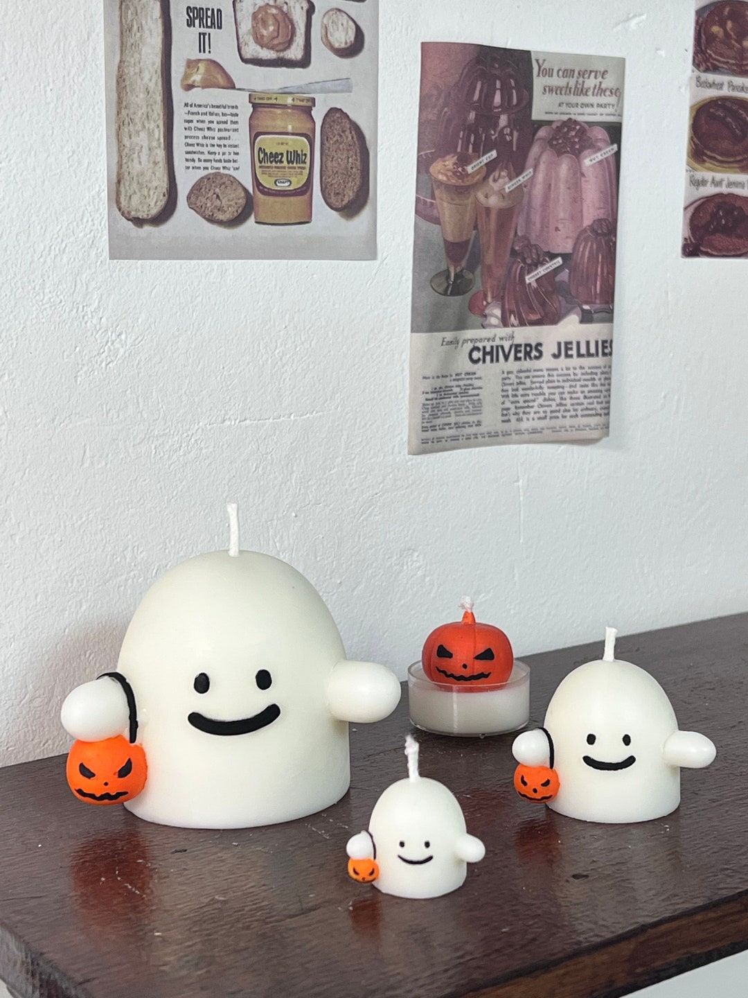 Halloween Ghost Candle Set Ghost Candle Spooky Candle - Etsy