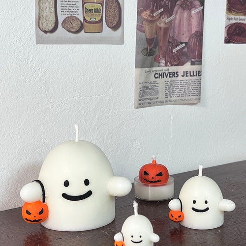 Halloween Ghost Candle Set, Ghost Candle, Spooky Candle, Halloween Candle, Pumpkin Candle, Halloween Decor, Halloween Gift