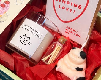 Cat candle gift set, cat candle, gifts for cat lovers, cat lovers, cat gift