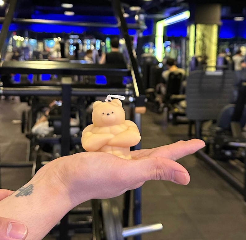 Swol Bear Candle, Buff Bear Candle, Workout Candle, Gift for Gym Rats ...
