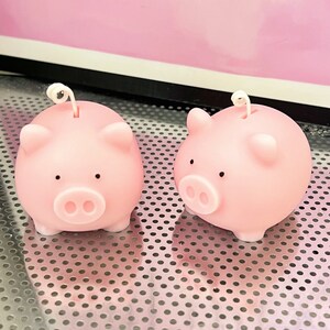 Piggy bank candle, pig candle, animal candle, new year candle, lucky gift, cute candle, room decor, birthday gift, pink candle, lucky candle image 6