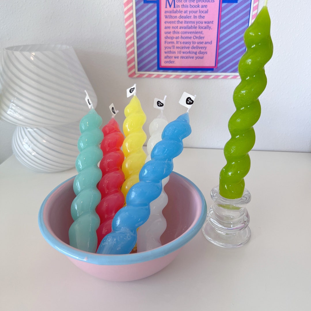 Swirl Candle Rainbow Candle Dinner Candle Retro Home - Etsy