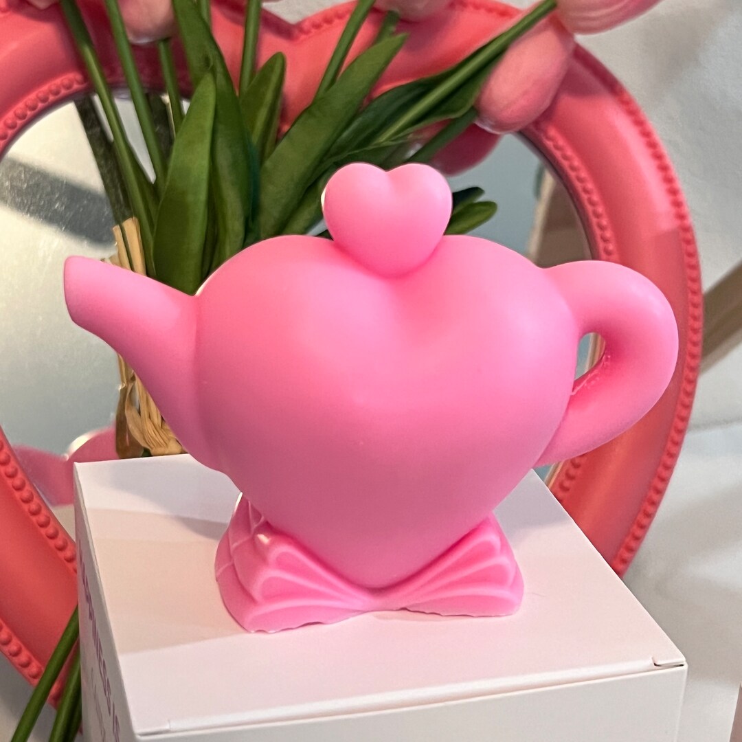 Heart Teapot Candle Fairycore Candles Home Decor Pastel Danish Home Decor Cottagecore Decor