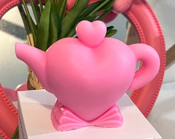 Heart Teapot Candle | Fairycore Candles | Home Decor | Pastel Danish Home Decor | Cottagecore decor | Decorative Candles | Scented Candle |