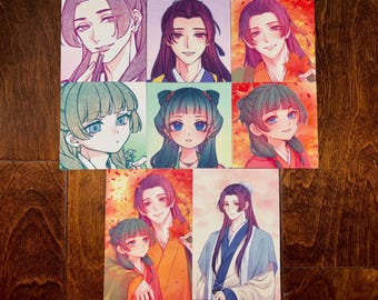 Hikari-Kusuriya no Hitorigoto 3x3 The Apothecary Diaries Maomao Jinshi portrait kira Kira sparkle art print postcard set