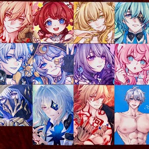Hikari-Honkai Star Rail 4” Amphoreus glitter print post card Mydei/Tribbie/Aglaea/Anaxa/Pahinon/Hyacine/Castorice/Cipher