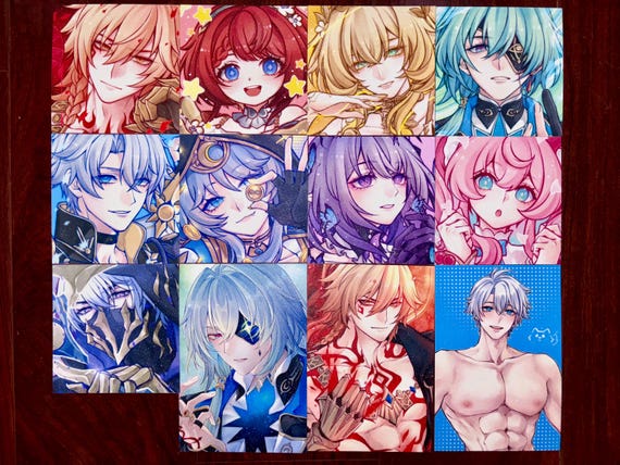 Hikari-Honkai Star Rail 4” Amphoreus glitter print post card Mydei/Tribbie/Aglaea/Anaxa/Pahinon/Hyacine/Castorice/Cipher