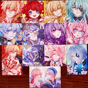 Hikari-Honkai Star Rail 8x8 8x11 Amphoreus glitter print post card Mydei/Tribbie/Aglaea/Anaxa/Pahinon/Hyacine/Castorice/Cipher