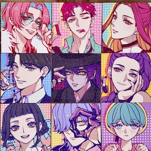 Hikari-K-pop Demon Hunter 4” kira Kira glitter art print postcard romance Abby jinu baby mystery saja boys Rumi Zoe Mira huntrix