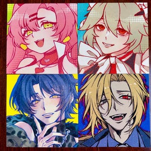 Hikari-Zenless Zona Zero 4” Kira Kira glitter art print cartão postal Harumasa Nicole Rina Hugo Victoria limpeza Casa delicada Seção 6
