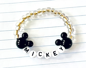 Personalized Mickey Ears Disney-Inspired Name Bracelet - USA Handmade - Cute Best Friend Friendship Bracelets Gift