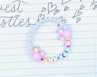 PRINCESS Mickey Ears Disney inspiriertes Armband - USA handgemacht - Süße Freundschaftsarmbänder - Süßes Kinder Geschenk - Disney Trip Essentials