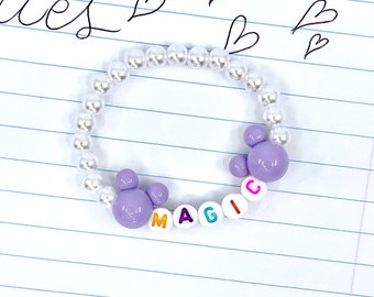 MAGIC Lila Mickey Ears Disney-inspiriertes Armband - USA Handgemacht - Niedliche Freundschaftsarmbänder - Niedliches Kinder Geschenk - Disney Trip Essentials